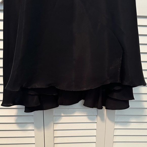 Iridescent long black A-line skirt, by JS Collections. Size 10. - Picture 3 of 11